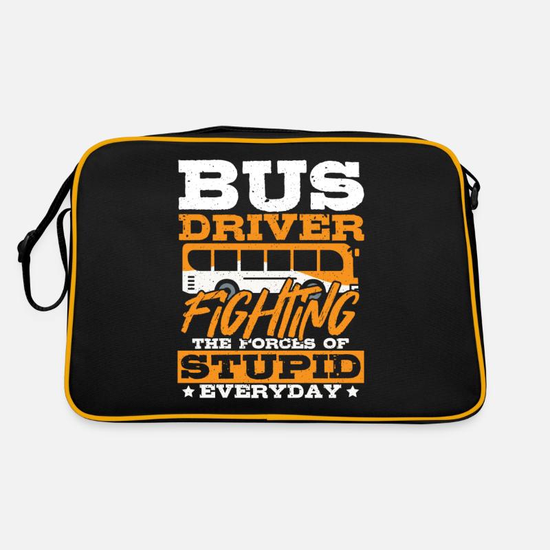 Bus Driver Fighting The Forces Of Stupid School Retro Bag