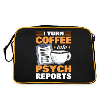 I Turn Coffee Into Psych Reports Psychologist - Retro Bag - black/gold - Back