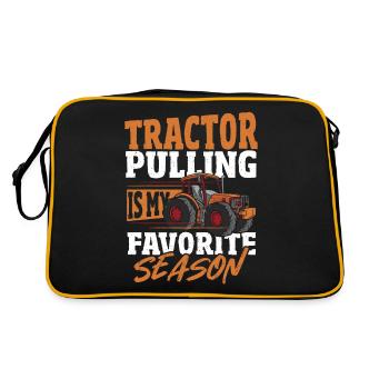 Tractor Pulling Is My Favorite Season Tractor - Retro Bag - black/gold - Back