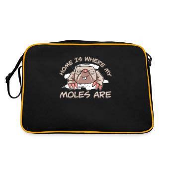 Funny Home Is Where My Moles Are For Chemistry - Retro Bag - black/gold - Back