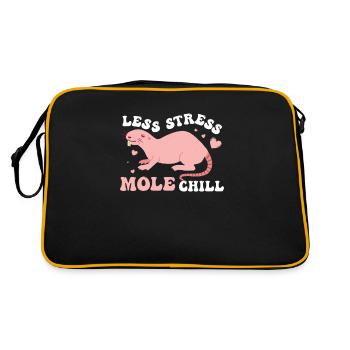 Funny Less Stress Mole Chill A Mole Puns Lover - Retro Tasche - Schwarz/Gold - Hinten