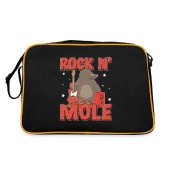 Funny Mole Rat Rock N' Mole For Mole Puns Lover - Retro Bag - black/gold - Back