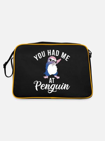 Penguin Lover Penguin Gifts - Retro Bag - black/gold - Back
