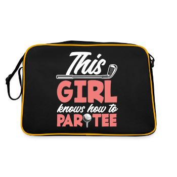 Golf Girl Femme Wordplay Golfeurs - Sac Retro - noir/or - Dos