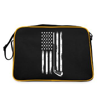 Golf USA Flag Golfer Cadeau - Sac Retro - noir/or - Dos