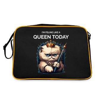 Amoureux des chats Dessin animé Reine des chats - Sac Retro - noir/or - Dos