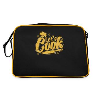 Cuisinier, Chef, Hobby, Food Kitchen - Sac Retro - noir/or - Dos