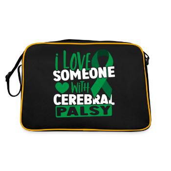I Love Someone With Cerebral Palsy CP Awareness - Retro Bag - black/gold - Back