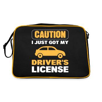 Caution I Just Got My Driver's License New Driver - Retro Bag - black/gold - Back