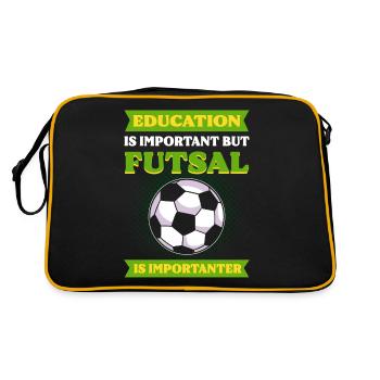 Education Is Important But Futsal Is Importanter - Retro Bag - black/gold - Back