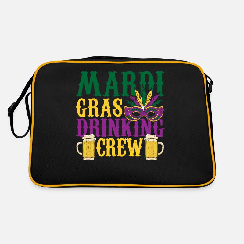 Mardi Gras Drinking Crew Carnival Beads Mask Retro Tasche