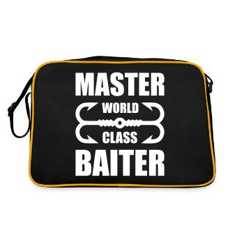 Master World Class Baiter - - Retro Tasche - Schwarz/Gold - Hinten
