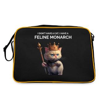 Funny Cat Saying Crazy Cat Lady - Retro Bag - black/gold - Back