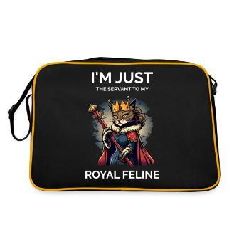 Stolzer Katzenbesitzer - Retro Tasche - Schwarz/Gold - Hinten