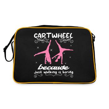 Coole Gymnastik Akrobatisches Karrenrad - Retro Tasche - Schwarz/Gold - Hinten