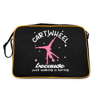 Coole Gymnastik Akrobatisches Karrenrad - Retro Tasche - Schwarz/Gold - Hinten