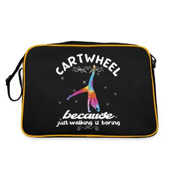 Coole Gymnastik Akrobatisches Karrenrad - Retro Tasche - Schwarz/Gold - Hinten