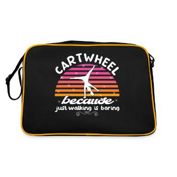 Coole Gymnastik Akrobatisches Karrenrad - Retro Tasche - Schwarz/Gold - Hinten