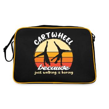 Coole Gymnastik Akrobatisches Karrenrad - Retro Tasche - Schwarz/Gold - Hinten