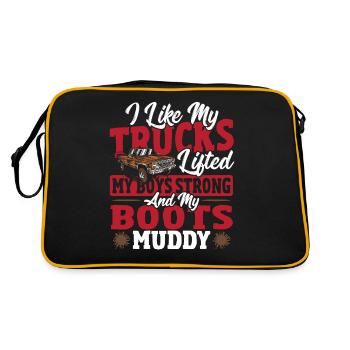 I Like My Trucks Lifted My Boys Strong Lifted - Retro Bag - black/gold - Back