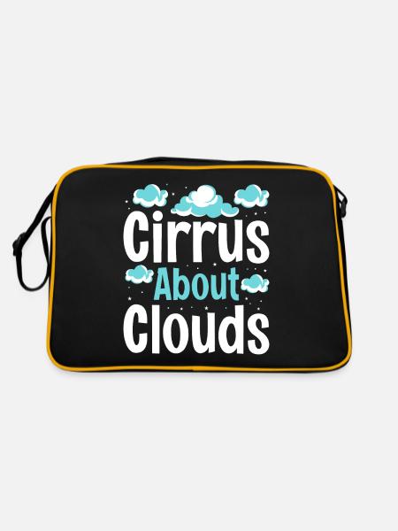 Cirrus About Clouds Meteorologist Meteorology - Retro Tasche - Schwarz/Gold - Hinten