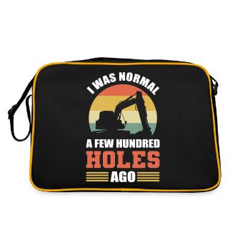 I Was Normal A Few Hundred Holes Ago Excavator - Retro Bag - black/gold - Back