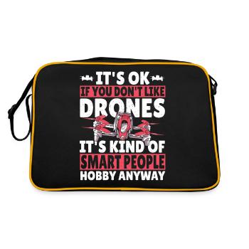 Drohne Fliegen Drohnenfliegen Drohnenpilot - Retro Tasche - Schwarz/Gold - Hinten