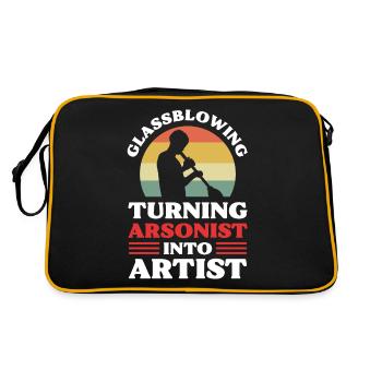 Glassblowing Turning Arsonist Into Artist Glass - Retro Bag - black/gold - Back