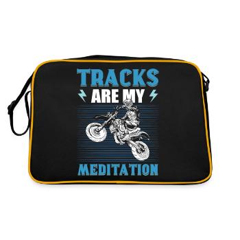 Tracks Are My Meditation Motocross Dirt Bike - Retro Bag - black/gold - Back