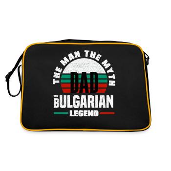 Bulgarisch Bulgarien Bulgarische Flagge Vatertag - Retro Tasche - Schwarz/Gold - Hinten