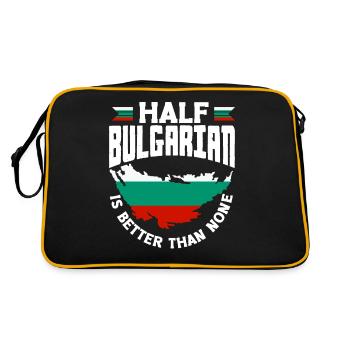 Bulgarisch Bulgarien Halbbulgarische Flagge - Retro Tasche - Schwarz/Gold - Hinten