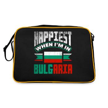 Le drapeau bulgare bulgare le plus heureux quand je suis en place - Sac Retro - noir/or - Dos