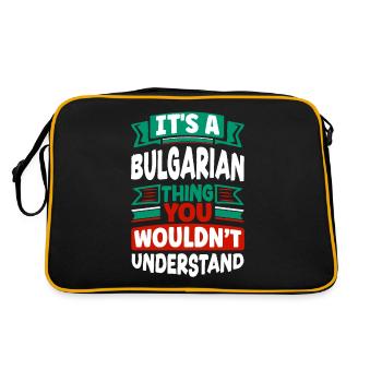 Bulgarie Bulgarie Drapeau bulgare Son Un bulgare - Sac Retro - noir/or - Dos