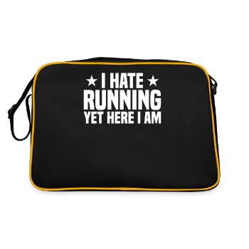Laufen Joggen Marathon - Retro Tasche - Schwarz/Gold - Hinten