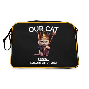 Cat Mom Dad Crown Cat Lover - Retro Bag - black/gold - Back