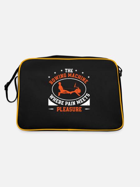 Rowing Machine Pain Meets Pleasure Funny Row - Retro Bag - black/gold - Back