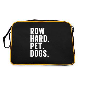 Rowing Machine Row Hard Pet Dogs Funny Row - Retro Tasche - Schwarz/Gold - Hinten