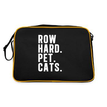 Rowing Machine Row Hard Pet Cats Funny Row - Retro Tasche - Schwarz/Gold - Hinten