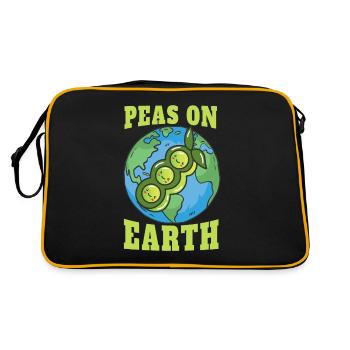 Pois sur Terre Pun Peace Globe mondial Jour de la Terre - Sac Retro - noir/or - Dos