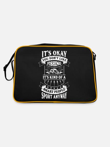 Es ist ok, wenn du nicht fischen magst, aber es is - Retro Tasche - Schwarz/Gold - Hinten