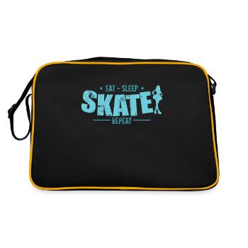 Eat Sleep Skate Repeat Schlittschuhlaufen - Retro Bag - black/gold - Back