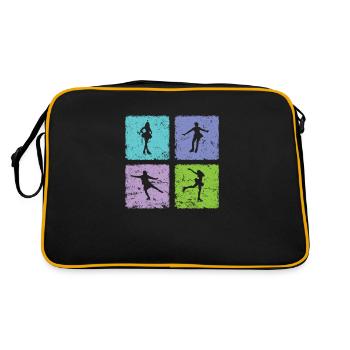 Schlittschuh laufen Sportart im Winter - Retro Bag - black/gold - Back