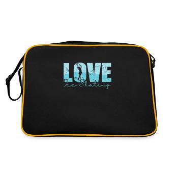 Love Ice Skating Schlittschuhlaufen Eisbahn - Retro Bag - black/gold - Back