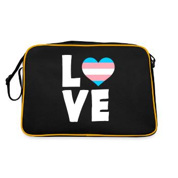 Trans Transgender Pride Flagge - Retro Tasche - Schwarz/Gold - Hinten