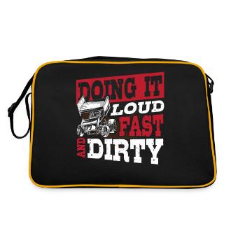 Doing It Loud Fast And Dirty Dirt Track Racing - Retro Bag - black/gold - Back