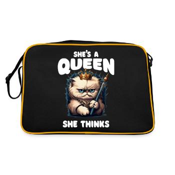 Stolze Katzenmutter - Retro Tasche - Schwarz/Gold - Hinten