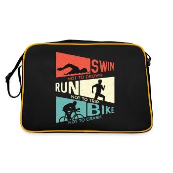 Triathlon Natation Ne Pas Se noyer Course Compétition - Sac Retro - noir/or - Dos