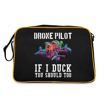 Drone Pilot Drone Design Drone Pilot Gift - Retro Bag - black/gold - Back