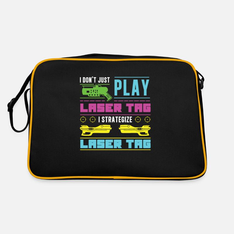 Laser Tag Ich spiele nicht einfach, ich plane ein Retro Tasche
