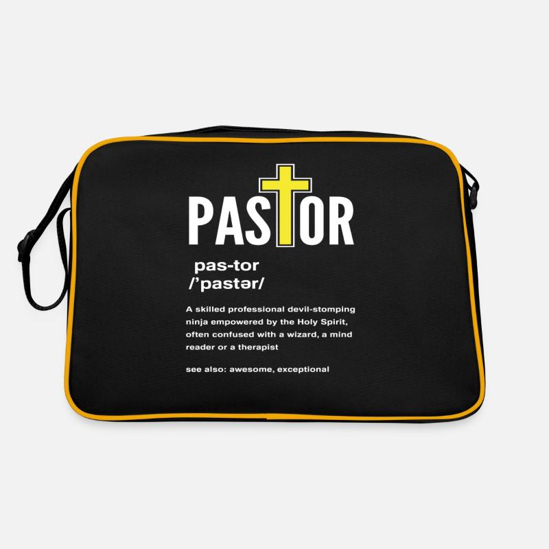 Pfarrer Pastor Definition - Retro Tasche - Schwarz/Gold